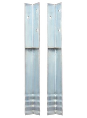 VidaXL Grondanker L-vormig 5x5x50 cm gegalvaniseerd staal 2 st