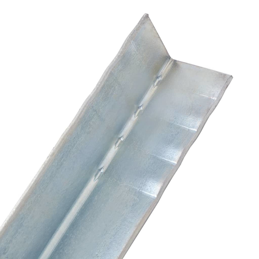 VidaXL Grondanker L-vormig 5x5x50 cm gegalvaniseerd staal 2 st