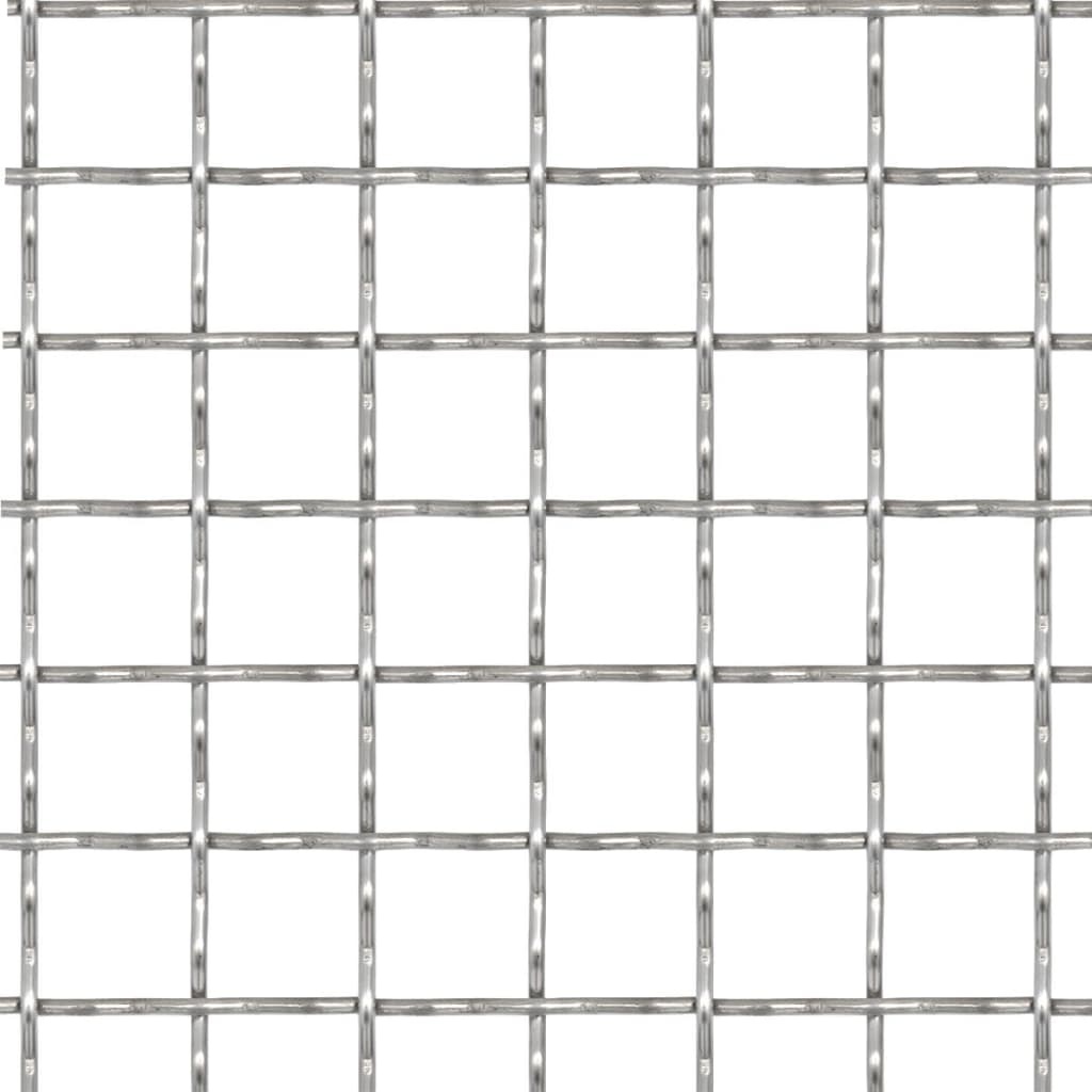 VidaXL Draadhek geweven gaas 50x50 cm 11x11x2 mm roestvrij staal