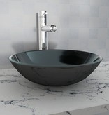 VidaXL Wasbak gehard glas 42 cm zwart