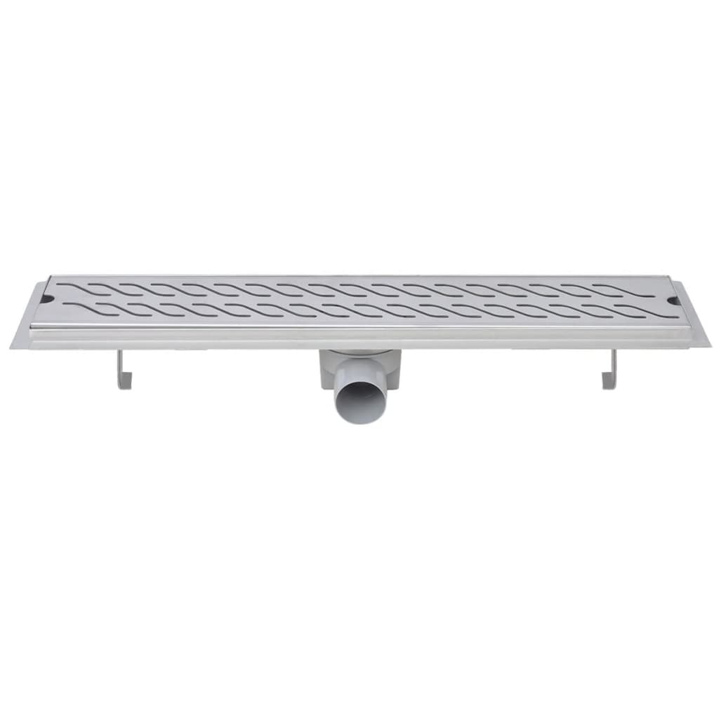 VidaXL Douchegoot rechthoekig golf 630x140 mm roestvrij staal