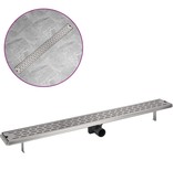 VidaXL Douchegoot rechthoekig 1030x140 mm roestvrij staal