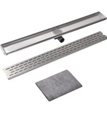 VidaXL Douchegoot rechthoekig 1030x140 mm roestvrij staal