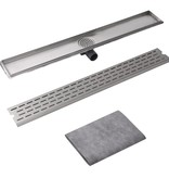 VidaXL Doucheafvoer rechthoekig 930 x 140 mm roestvrij staal