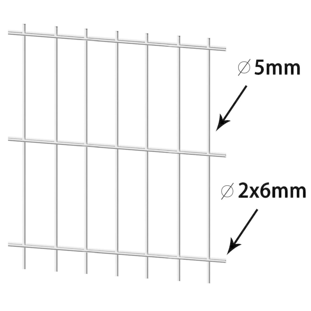 VidaXL Dubbelstaafmat 2,008x0,83 m zilverkleurig
