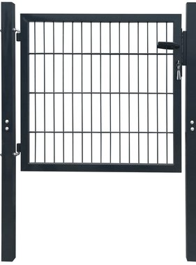VidaXL Tuinpoort staal antraciet 106x150 cm