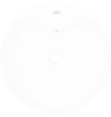 VidaXL Wasbak met overloop, keramiek, rond, wit