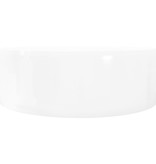 VidaXL Wasbak met overloop, keramiek, rond, wit