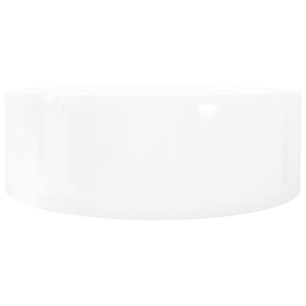 VidaXL Wasbak met overloop, keramiek, rond, wit