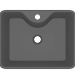 VidaXL Wastafel met kraangat zwart vierkant keramiek