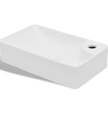 VidaXL Wasbak met kraangat, keramiek, wit