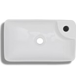 VidaXL Wasbak met kraangat, keramiek, wit