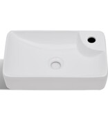 VidaXL Wasbak met kraangat, keramiek, wit