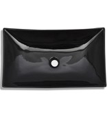 VidaXL Wasbak, keramiek, rechthoekig, zwart