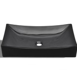 VidaXL Wasbak, keramiek, rechthoekig, zwart
