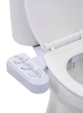 VidaXL Bidetaansluiting voor toiletbril met dubbel mondstuk