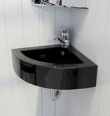 VidaXL Wastafel met overloop 45x32x12,5 cm zwart