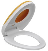 vidaXL Toiletbril voor volwassenen/kinderen soft-close wit en geel