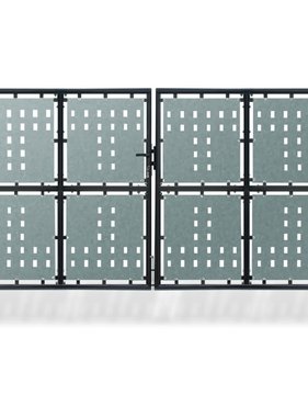 VidaXL Tuinpoort dubbele deur zwart 300 x 250 cm