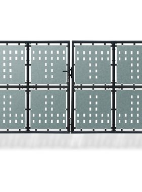 vidaXL Tuinpoort dubbele deur zwart 300 x 250 cm