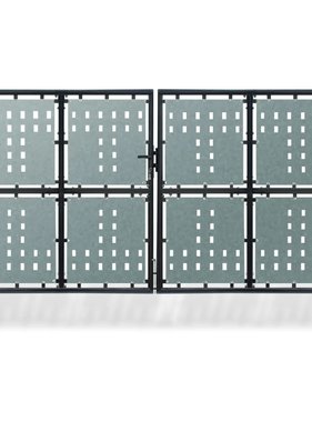 VidaXL Tuinpoort dubbele deur zwart 300 x 225 cm