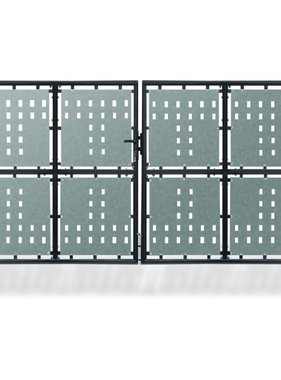 vidaXL Dubbele hekpoort 300x200 cm zwart