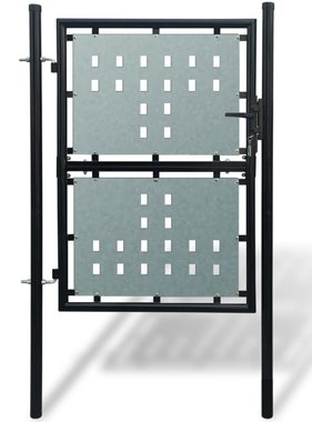 vidaXL Tuinpoort enkele deur zwart 100 x 225 cm