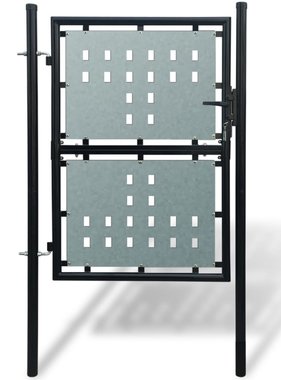 VidaXL Tuinpoort enkele deur zwart 100 x 225 cm