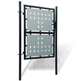 vidaXL Tuinpoort enkele deur zwart 100 x 225 cm