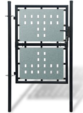 vidaXL Tuinpoort enkele deur zwart 100 x 200 cm