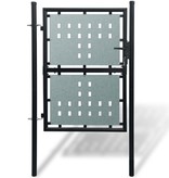 vidaXL Tuinpoort enkele deur zwart 100 x 175 cm