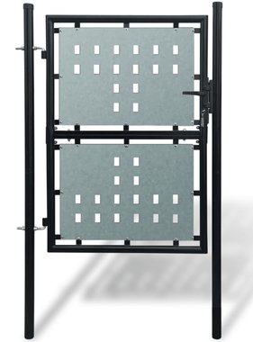vidaXL Tuinpoort enkele deur zwart 100 x 175 cm