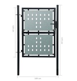 vidaXL Tuinpoort enkele deur zwart 100 x 175 cm