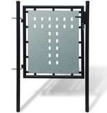 VidaXL Tuinpoort enkele deur zwart 100 x 125 cm