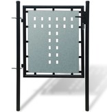 vidaXL Tuinpoort enkele deur zwart 100 x 125 cm