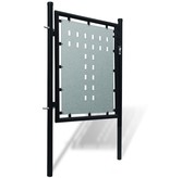 vidaXL Tuinpoort enkele deur zwart 100 x 125 cm