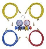 VidaXL Manometer 4-richtingen set in opbergkoffer
