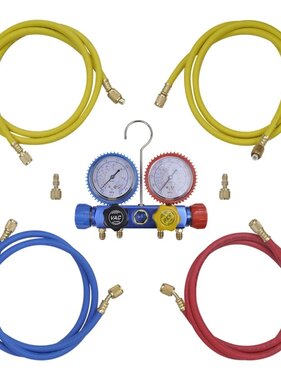 VidaXL Manometer 4-richtingen set in opbergkoffer