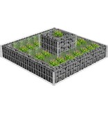 VidaXL Gabion plantenbak 120x120x20 cm gegalvaniseerd staal