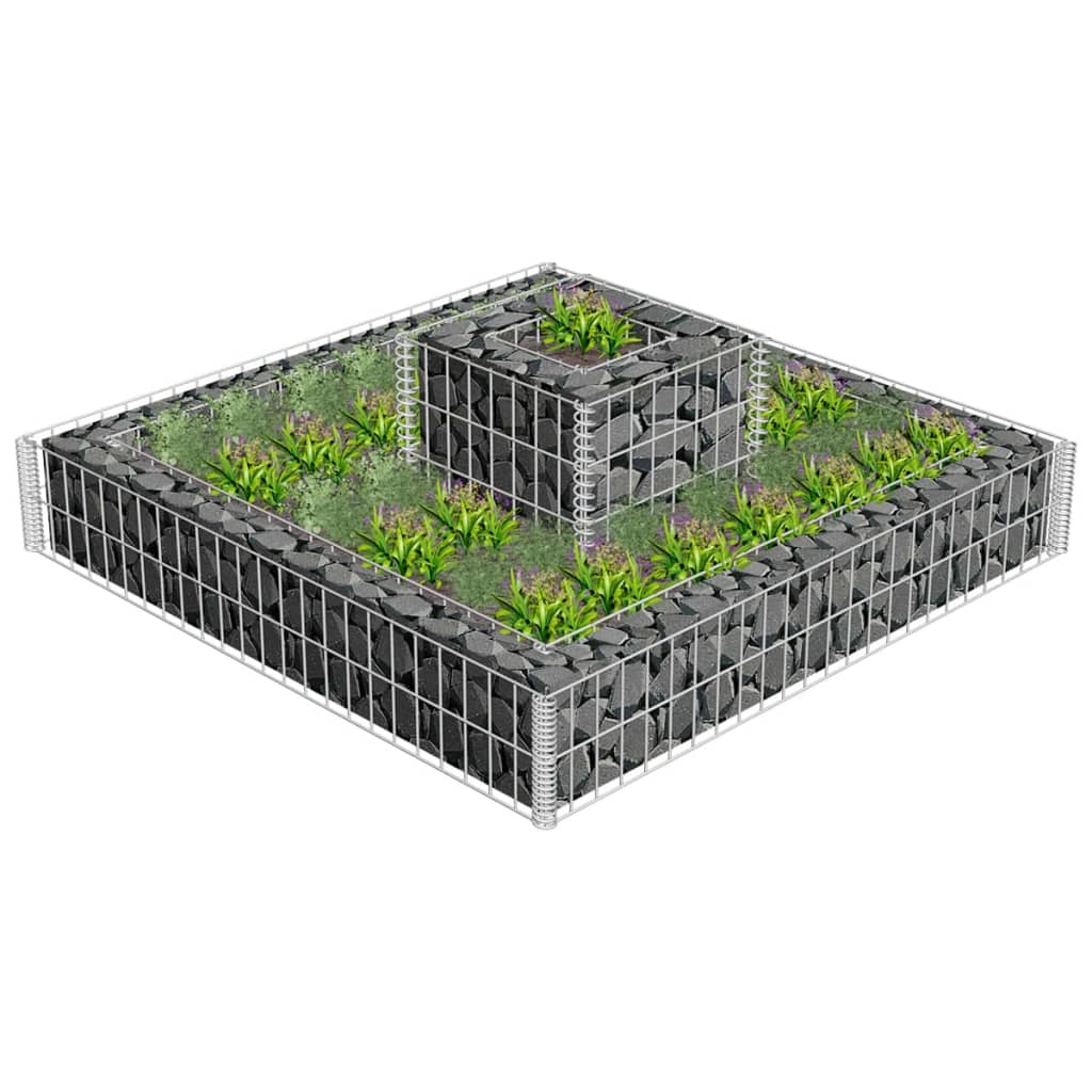 VidaXL Gabion plantenbak 120x120x20 cm gegalvaniseerd staal