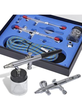 vidaXL Airbrush set met 2 pistolen