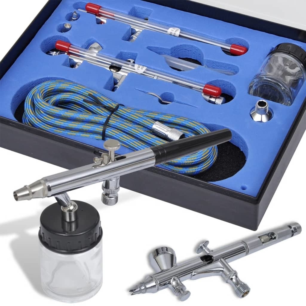 vidaXL Airbrush set met 2 pistolen