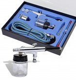 vidaXL Airbrush set met glazen beker 0,2 / 0,3 / 0,5 mm mondstukken