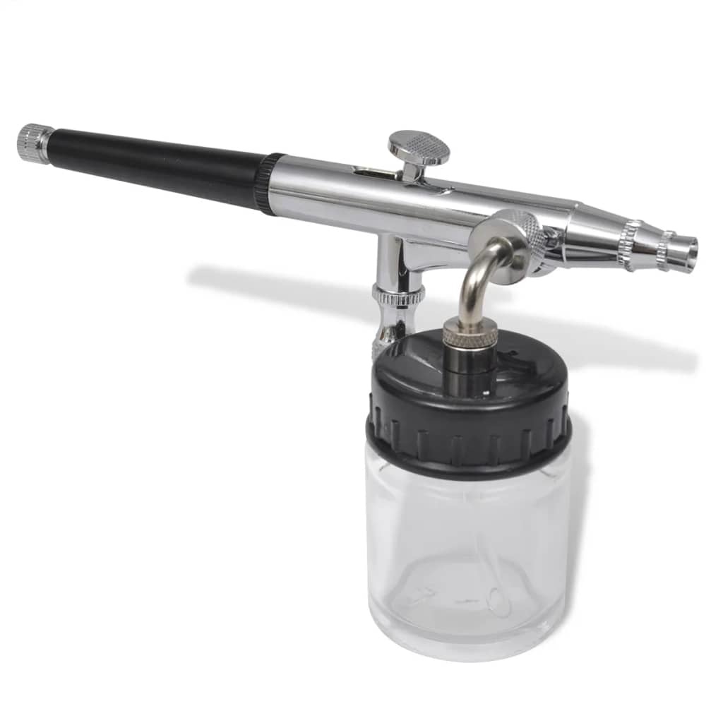 vidaXL Airbrush set met glazen beker 0,2 / 0,3 / 0,5 mm mondstukken