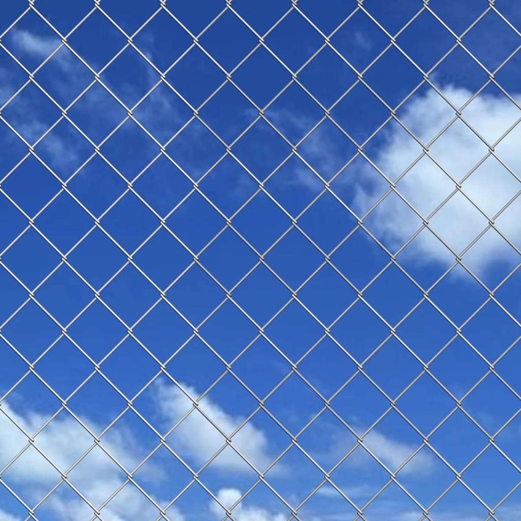 VidaXL Gaashek met palen 15x0,8 m gegalvaniseerd staal zilverkleurig