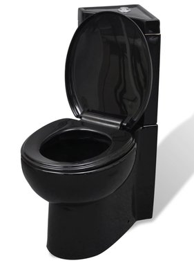 VidaXL Keramisch Toilet voor in de hoek zwart