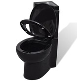 vidaXL Keramisch Toilet voor in de hoek zwart