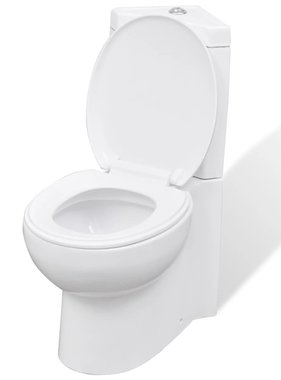 vidaXL Keramisch Toilet voor in de hoek wit