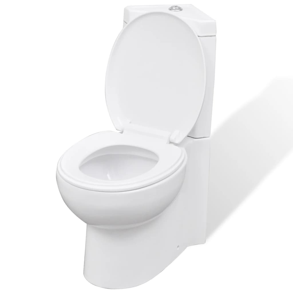 VidaXL Keramisch Toilet voor in de hoek wit