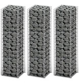 VidaXL 3-delige Schanskorfset 25x25x100 cm gegalvaniseerd draad
